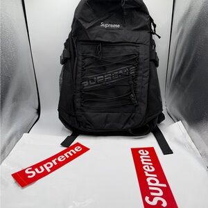 Supreme Black Tactical Backpack with Bungee Front
